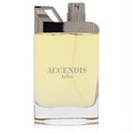 Sophisticated Accendis Aclus unisex fragrance in a clear glass bottle with golden liquid and a striking silver metallic cap.