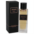 Adnan Man Eau De Toilette 3.4 oz, featuring a sophisticated black box and clear bottle with warm amber fragrance, copper "MAN" label.