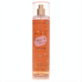 Aeropostale Sugar & Spice 8 oz body mist. Clear bottle, warm amber liquid, pink cap, and charming festive tree design.