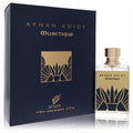 Afnan Edict Musctique 2.7 oz unisex extrait de parfum. Luxurious dark blue box, gold design, clear glass bottle, gold cap.