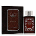 Al Waseem Swiss Arabian men's Eau de Parfum. Elegant dark brown bottle and box with intricate white Arabic patterns.