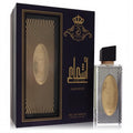 Arabiyat Prestige Ash'aa Amethyst 3.7 oz Eau De Parfum. Luxurious dark purple and gold art deco bottle and box.