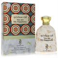Exquisite Arabiyat You Are My Happiness unisex EDP, 3.4 oz. White bottle with intricate gold patterns, shiny gold cap, and ornate teal box.