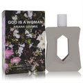 Ariana Grande God Is A Woman 3.4 oz Eau De Parfum. Modern gray geometric bottle, captivating floral box.