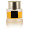 Armaf Niche Gold women's perfume in a clear glass bottle with radiant golden liquid, sleek black label, and polished gold cap.