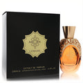 Exquisite Atralia Amora Lumere 3.4 oz unisex Extrait De Parfum. Features an ornate gold bottle with amber liquid and a sleek black box.