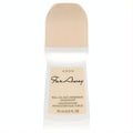Avon Far Away roll-on deodorant. Sleek white 2.6 oz bottle with a smooth beige cap and signature Far Away label.