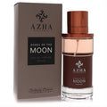 Sophisticated Azha Ashes of Moon 3.3 oz men's EDP spray. Dark bronze glass bottle with clear top & copper cap, next to its elegant box.