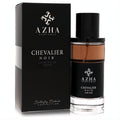 Azha Chevalier Noir 3.3 oz men's Eau De Parfum. Sophisticated black box and sleek glass bottle with warm amber liquid.
