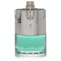 Azzaro Wanted Tonic men's cologne bottle featuring vibrant aqua liquid and a striking silver metallic revolver-style cap.