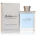 Baldessarini Nautic Spirit 3 oz men's EDT. Clear glass bottle with refreshing blue liquid, silver cap, and subtle compass design.