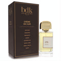 Luxurious Bdk Crème De Cuir 3.4 oz unisex Eau De Parfum. Clear bottle with elegant gold cap and sophisticated dark brown box.