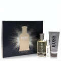 Boss No. 6 Hugo Boss men's fragrance gift set. Includes 3.3oz EDT, mini spray, and shower gel. Elegant black & gold box.