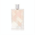 Luxurious Burberry Brit 3.4 oz EDT spray in a clear glass bottle with signature plaid texture and soft pink liquid.