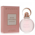 Bvlgari Rose Goldea Blossom Delight 1.7 oz EDT: elegant pink bottle with unique rose gold cap, next to its matching box.