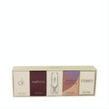 Calvin Klein Deluxe Fragrance Gift Set with 5 iconic mini perfumes: CK One, Euphoria, CK 2, Endless Euphoria, Eternity, in a sleek beige box.
