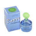 Curve Liz Claiborne .18 oz mini EDP. This refreshing blue glass bottle with a vibrant green cap sits next to its chic blue box.