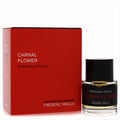 Sophisticated Carnal Flower 1.7 oz EDP bottle with sleek black label, gold ring, and bold red presentation box.