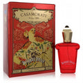 Luxurious Casamorati Bouquet Ideale 1 oz perfume. Red box with vintage art and elegant red glass bottle with gold cap.