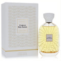 Stunning Atelier Des Ors Choeur Des Anges 3.3 oz EDP. Clear bottle with radiant gold liquid, flakes, and white cap. Elegant white box with gold art deco pattern.