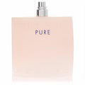 Azzaro Chrome Pure men's 3.4 oz EDT tester. Sophisticated frosted peach glass bottle, sleek silver cap, and prominent blue 'PURE' branding.