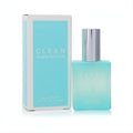 Clean Warm Cotton 0.5oz mini EDP spray, a sleek aqua glass bottle with silver cap, displayed beside its matching box.
