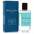 Atelier Cologne Clementine California unisex perfume. Clear glass bottle, teal geometric label, and signature blue box.