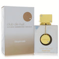 Luxurious Club De Nuit Imperiale 3.6 oz perfume bottle, radiant white with a sparkling gold crystal cap and charm.