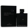 Armaf Club De Nuit Intense Man 6.8 oz EDP: sleek black bottle and box with sparkling silver cap and gems.