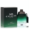 Coach Green men's 1.3 oz EDT spray. Sophisticated green gradient glass bottle with metallic cap, embossed logo, and elegant box.