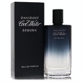 Davidoff Cool Water Reborn 3.3 oz EDP. Striking dark blue gradient glass bottle with black cap and elegant matching box.
