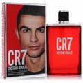 Striking red CR7 by Cristiano Ronaldo 3.4 oz Eau De Toilette for men. Sleek bottle and vibrant box featuring Ronaldo.