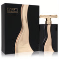 Cuir De Orientica 3 oz luxury fragrance. Black bottle and matching box with elegant wavy rose gold metallic accents.