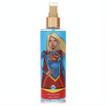 Supergirl 8 oz EDT body spray with blonde Supergirl graphic on a blue and red bottle.