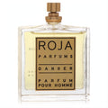 Luxurious Roja Parfums Danger Pour Homme 1.7 oz men's perfume spray. Clear glass bottle with gold label and cap.