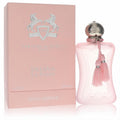 Luxurious Delina La Rosée 2.5 oz EDP in a frosted pink bottle with elegant silver cap and charming pink tassels.