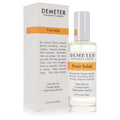 Demeter Fruit Salad 4 oz cologne spray: clear glass bottle with silver cap, vibrant orange label, and matching white box.