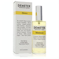 Unisex Demeter Morocco 4 oz cologne spray. Elegant clear glass bottle, silver cap, and white box with yellow branding.