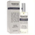 Demeter Ominous Mist 4 oz women's cologne spray. Clear glass bottle, sleek silver cap, and crisp white box.