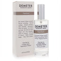 Demeter Paperback 4 oz cologne spray: clear glass bottle with sleek silver atomizer, paired with its elegant white and brown accented box.
