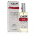Demeter Peony 4 oz floral cologne spray. Clear bottle, silver cap, and matching box with a striking red "Peony" label.