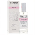 Demeter Pixie Dust 4 oz cologne spray. Clear bottle, silver cap, and pink label, elegantly displayed with its matching white box.