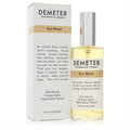 Demeter Rye Bread 4 oz unisex cologne spray. Elegant clear glass bottle with silver cap, displayed with its white and gold-banded box.