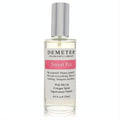 Demeter Sweet Pea 4 oz women's cologne spray. Clear glass bottle, sleek silver cap, and a vibrant pink label.