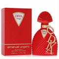 Diva Rouge by Ungaro 1.7 oz EDP. Striking red pleated bottle, elegant gold "DA" charm, and fan cap, with matching box.