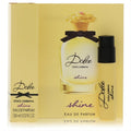 Bright yellow Dolce & Gabbana Dolce Shine 0.02 oz women's perfume sample vial and elegant box. Discover this sweet fragrance.