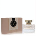 Elegant Dumont Ventory Memoir 3.4 oz Eau De Parfum spray. Clear glass bottle with soft pink fragrance, gold cap, and matching box.