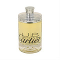 Elevate your scent with Eau De Cartier 3.3 oz unisex Eau De Parfum. Sleek clear bottle, silver cap, crisp yellow liquid.