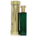 Hermetica Emerald Stairways Spiceair 3.3 oz unisex EDP. Sleek emerald green bottle, luxurious gold perforated case.