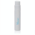 Elegant white plastic Musc perfume sample spray vial, .04 oz, with light blue lettering. Ideal travel fragrance.
